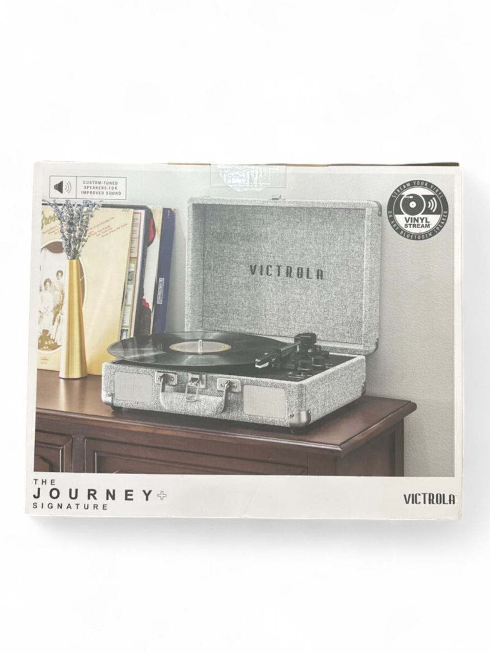 Victrola The Journey+ Signature Bluetooth Grey Suitcase Record Player (NEW)